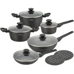 Klausberg KB-7657 Set Posuđa 12 Dijelova – Aluminij, Mramorni Neprianj