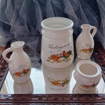 Vintage keramički set s motivom pijetla