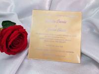 Zlatna pozivnice za vjenčanje od pleksiglasa, dizajn prema želji