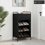 Ormar za cipele 51 x 36,5 x 93 cm Konstruirano drvo Crni hrast - Crni