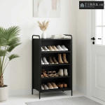Ormar za cipele 51 x 36,5 x 93 cm Konstruirano drvo Crni hrast - Crni