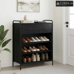 Ormar za cipele 76 x 36,5 x 93 cm Konstruirano drvo Crni hrast - Crni