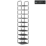 Stalak za cipele 10 razina crni 33x33x174 cm netkana tkanina - 1