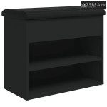 Klupa za cipele crna 62x32x50 cm od konstruiranog drva - Crna