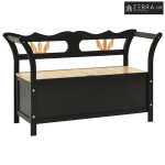 Klupa crna 107 x 45 x 75,5 cm od masivne jelovine - Crna