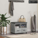 Klupa za hodnik s jastukom Betonski sivi 60 x 38 x 46 cm