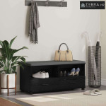 Klupa za hodnik s jastukom Crni hrast 100 x 38 x 46 cm