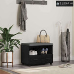 Klupa za hodnik s jastukom Crni hrast 60 x 38 x 46 cm