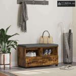 Klupa za hodnik s jastukom Dimljeni hrast 80 x 38 x 46 cm