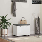 Klupa za hodnik s jastukom s pohranom Bijelo 60 x 38 x 46 cm