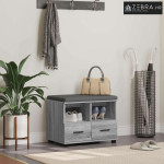 Klupa za hodnik s jastukom Siva Sonoma 60 x 38 x 46 cm