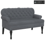 Klupa s naslonom tamnosiva 119,5 x 64,5 x 75 cm baršunasta