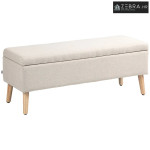 Klupa za odlaganje, do 220 kg, izgled lana, 110x39x45 cm, bež