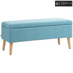 Klupa za odlaganje, do 220 kg, izgled lana, 110x39x45 cm, plava