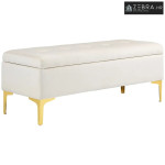 Klupa s prostorom za pohranu, nosivost do 120 kg, 120x44x44,5 cm, bež