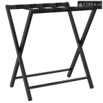 Stalak za prtljagu crni 68,5 x 38 x 58 cm od bambusa