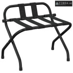 Stalak za prtljagu s naslonom crni 56 x 39 x 52 cm - Crna 56 x 39 x 52