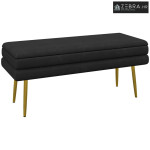 Tapecirana klupa s prostorom za pohranu, čelik, 100 cm x 37,5 cm x 42