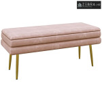 Tapecirana klupa s prostorom za pohranu, čelik, 100 x 37,5 x 42 cm, ro