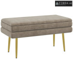 Tapecirana klupa s prostorom za pohranu, čelik, 79,5 cm x 37,5 cm x 43