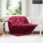 Lažni zec deka Bordeaux Crvena 150 x 220 cm Poliester