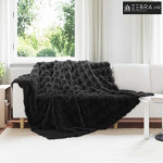 Lažni zec deka Crna 240 x 270 cm Poliester