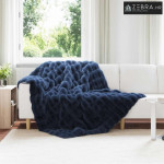 Lažni zec deka Morska plava 150 x 220 cm Poliester