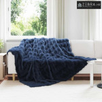 Lažni zec deka Morska plava 220 x 240 cm Poliester