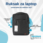 Vodootporna univerzalni ruksak/torbica za laptop 15,6″ (crna)