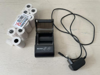 Bluetooth i USB prijenosni POS printer + punjač + 10 rola papira
