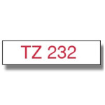 Brother TZe-232 / TZ-232 traka 12mm - crveni ispis / bijela traka (ori