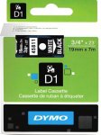 DYMO printer/pisac; kazeta D1 19mmX7m; bijela podloga/crna slova