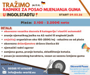 Tražimo radnike za zamjenu guma za rad u Ingolstadtu