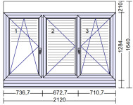Prodajem novi trokrilni prozor