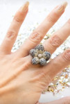 DIJAMANTNI PRSTEN SA SAFIRIMA 18K (750) 22,12 grama NOVO • GOLD SHOP •