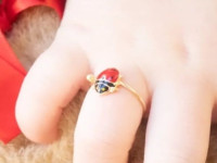 DJEČJI ZLATNI PRSTEN BUBAMARA 14K (585) 1,05 grama NOVO • GOLD SHOP •