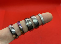 Lot od 5 prstena čelik