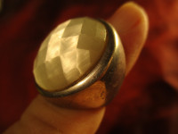 Masivni prsten s velikim kristalom, srebro 925, 17.59 grama