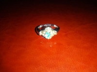 Srebrni prsten sa plavim i bijelim kamenjem 925, 18mm, 3g