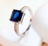 Srebrni prsten s plavim kamenom, 925