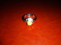 Srebrni prsten sa žutim kamenom 925, 20mm, 5g