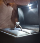 Zaručnički prsten - laboratorijski briljantni dijamant - 0.9ct - 14K