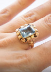 ZLATNI PRSTEN AKVAMARIN 14K (585) 4,37 grama NOVO • GOLD SHOP •