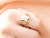 ZLATNI PRSTEN PEČATNJAK 14K (585) 4,46 grama NOVO • GOLD SHOP •