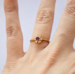 ZLATNI PRSTEN RUBIN I DIJAMANTI 18K (750) 2,67 grama NOVO • GOLD SHOP•