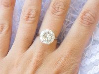 ZLATNI PRSTEN S VELIKIM CIRKONOM 18K (750) 5,40g NOVO • GOLD SHOP •