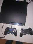 PS3 slim konzola modificirana, 2 joysticka, hrpa igri