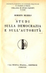 Roberto Michels: Studi sulla democrazia e sull'autorità