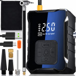 Prenosni LED aku. 3600mAh električni kompresor USB do 10Bar z LCD