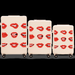 Wings komplet 3 kofera ABS+, prljavo bijela „Usne” (custom dizajn)